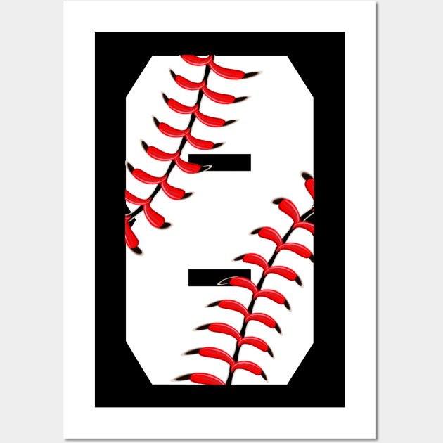 Number Eight 8 Baseball Wall Art by Family shirts